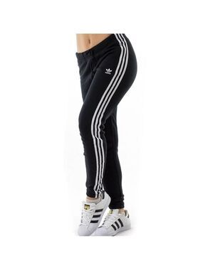 Adidas Originals Striped Regular Fit Cuffed Jogging Pants CE5607 Black White, XS